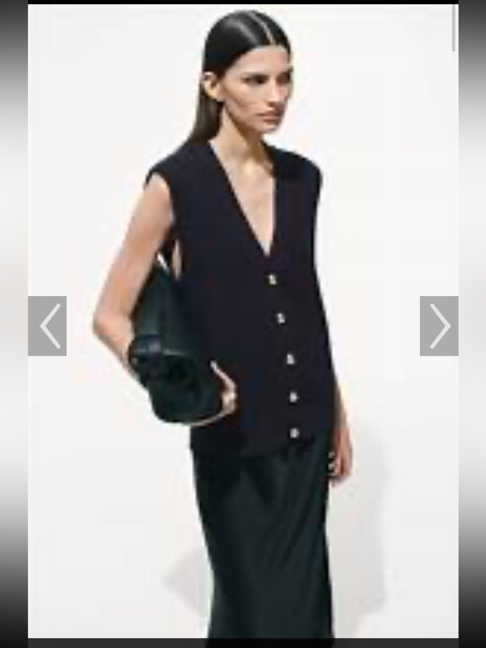 H&M Navy Ribbed Button-Front vest - Picture 3 of 6